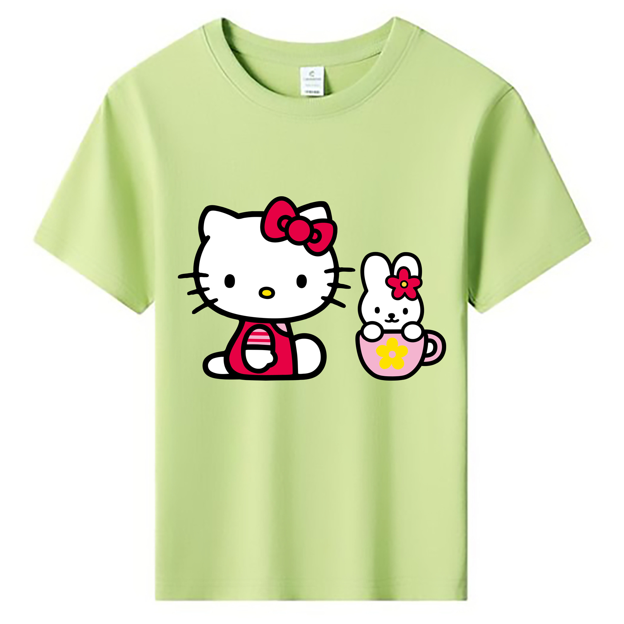 （画像用） Hello Kitty ハローキティ 綿100％キッズTシャツ（フロントプリント）